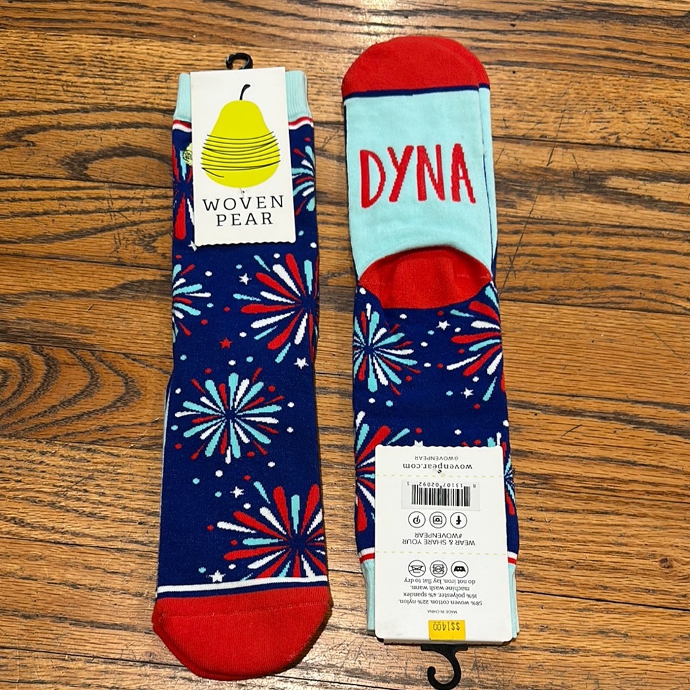 Women's Fireworks Socks - Blue and Red